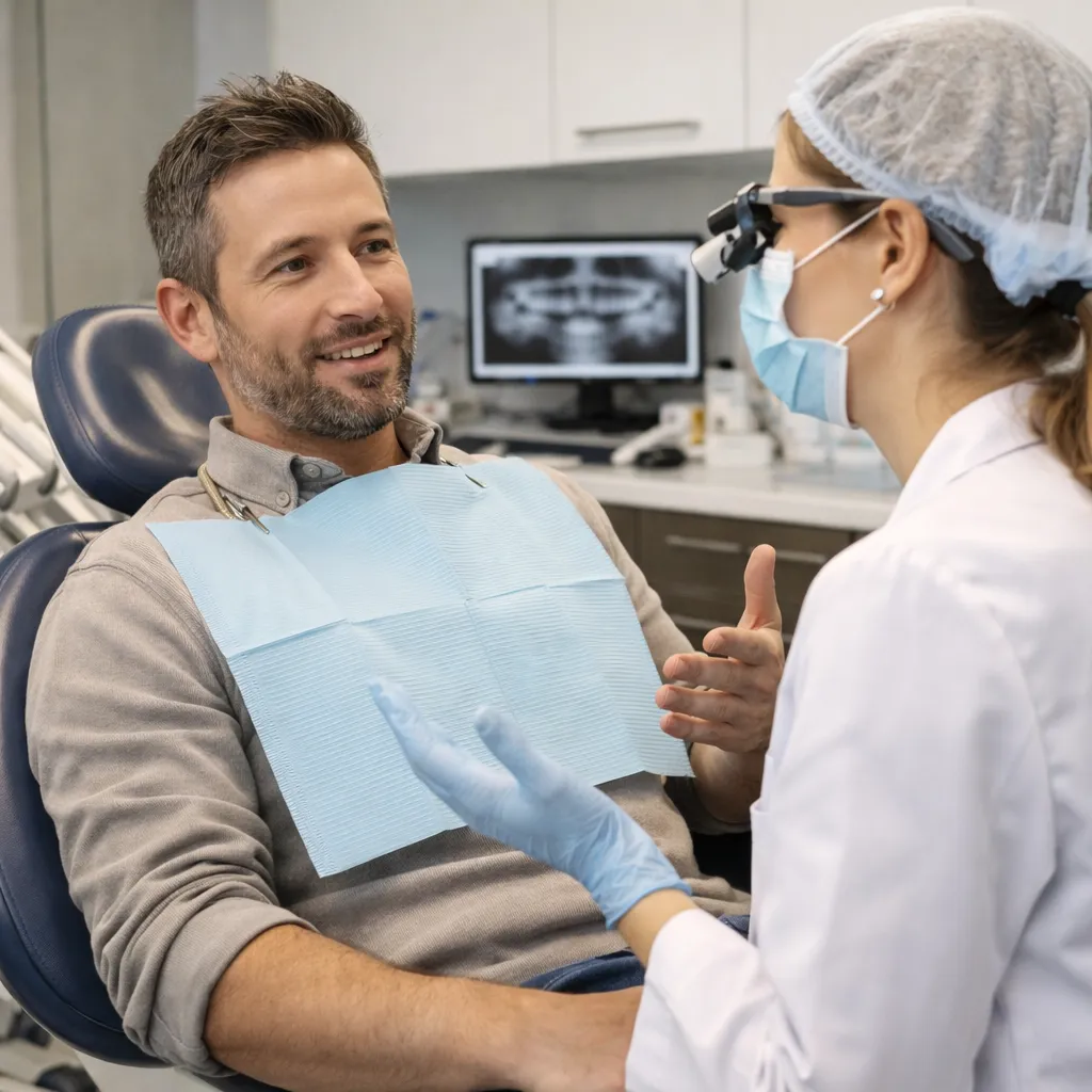 Erwachsene mit Zahnspange